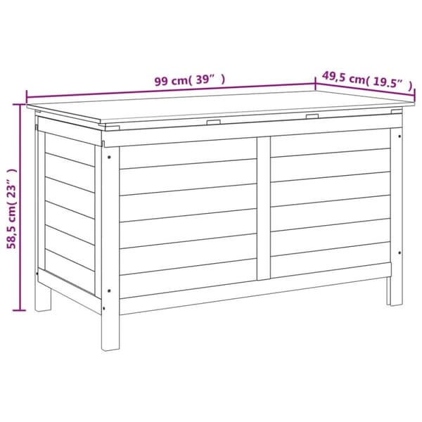 vidaXL Putekasse antrasitt 99x49,5x58,5 cm heltre gran