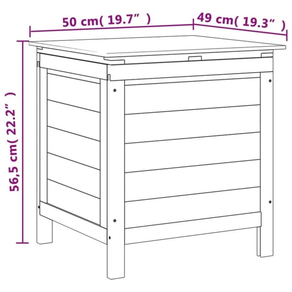 vidaXL Putekasse antrasitt 50x49x56,5 cm heltre gran