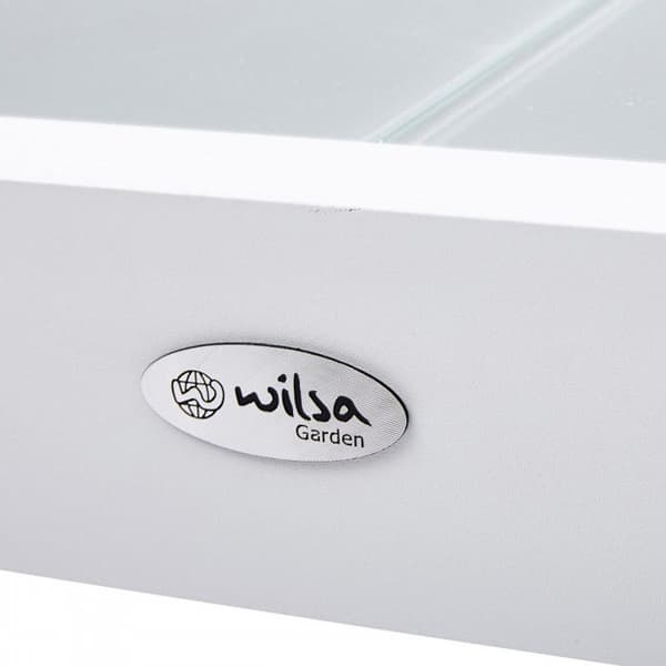 White Star T 8/12 Full White Glass Trädgårdsbord Wilsa Garden