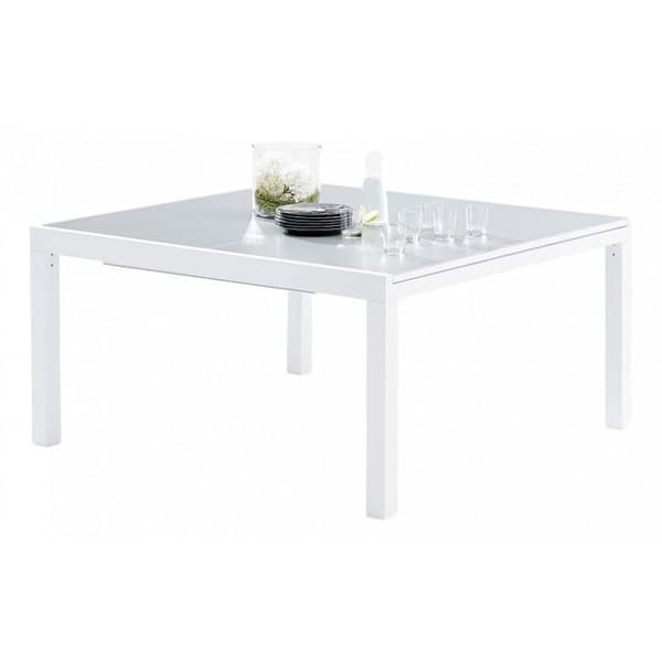 White Star T 8/12 Full White Glass Trädgårdsbord Wilsa Garden