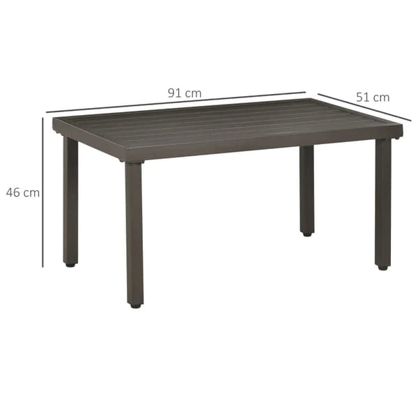 Rootz Havebord - Sidebord - Stålstel - Metalplade - Brun - 91 x 51 x 46 cm