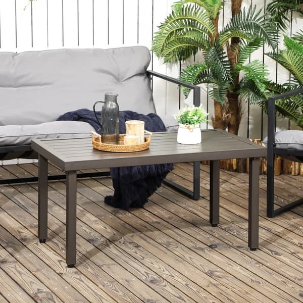 Rootz Havebord - Sidebord - Stålstel - Metalplade - Brun - 91 x 51 x 46 cm