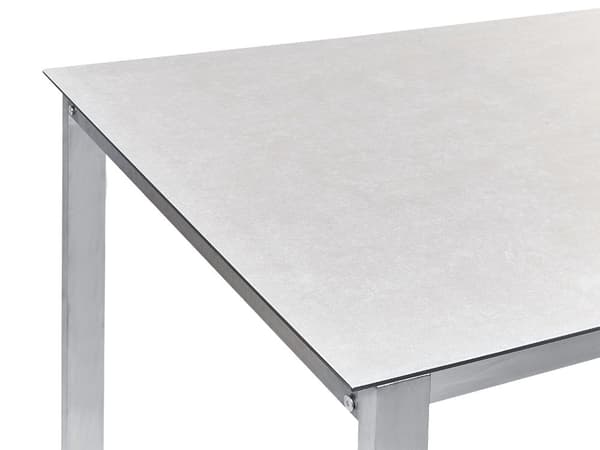 Puutarhapöytä valkoinen karkaistu lasi ruostumaton teräsrunko suorakulmainen 180 x 90 cm 6 hengelle moderni