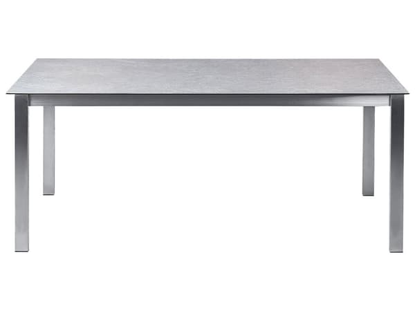 Puutarhapöytä harmaa karkaistu lasi ruostumaton teräsrunko suorakulmainen 180 x 90 cm 6 hengelle moderni