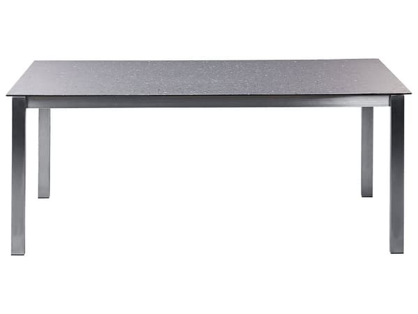 Puutarhapöytä musta karkaistu lasi ruostumaton teräsrunko suorakulmainen 180 x 90 cm 6 hengelle moderni