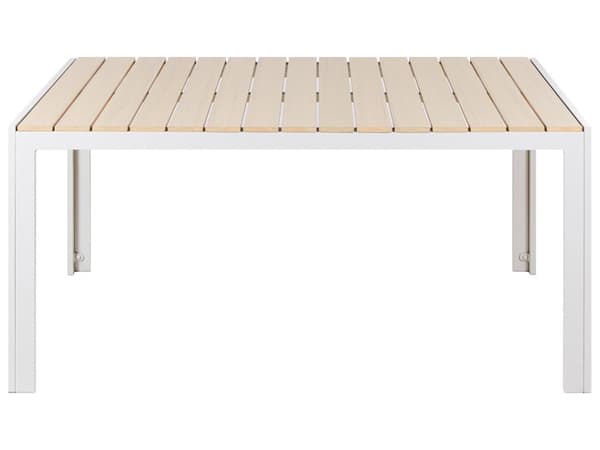 Trädgårdsbord Beige och Vit Aluminiumram Plywood 6 Sittplatser Rost UV-beständigt Modernt