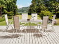 Miniatyrbillede 2 af 7: Havebord Beige Aluminium og Grå Hærdet Glas 160 x 90 cm 6 Personers Udendørs Spisebord med Glasplade Indretning Design Terrasse Tilbehør