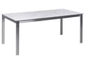 Miniatyrbilde 5 av 9: Hagebord Hvit bordplate i herdet glass med marmoreffekt Bordplate i rustfritt stål Rektangulær 180 x 90 cm 6-seter