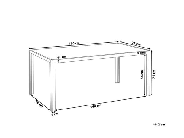 Hagespisebord Beige herdet glassplate Hvit aluminiumsramme 160 x 90 cm Moderne utendørs design