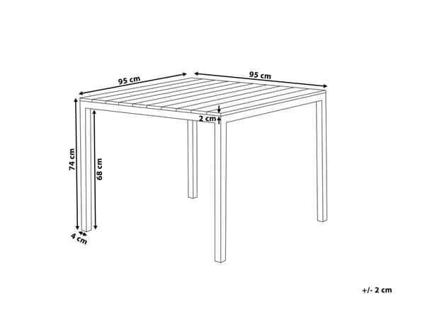 Hagebord Lys Plasttre hvit pulverlakkert aluminiumsramme UV-rustbestandig moderne design
