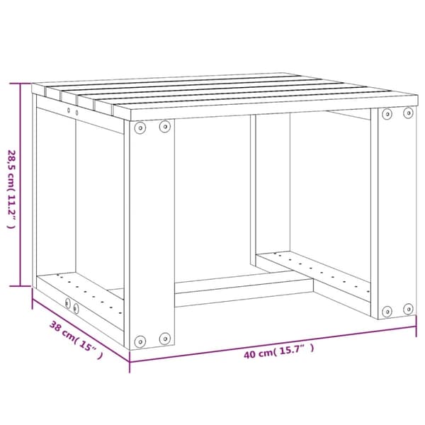 vidaXL havebord 40x38x28,5 cm massivt fyrretræ gyldenbrun