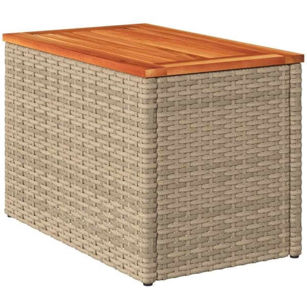 vidaXL haveborde 2 stk. 55x34x37 cm polyrattan og massivt træ beige