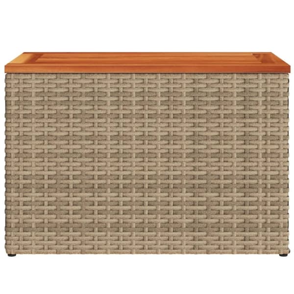 vidaXL haveborde 2 stk. 55x34x37 cm polyrattan og massivt træ beige