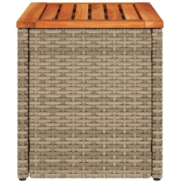 vidaXL haveborde 2 stk. 55x34x37 cm polyrattan og massivt træ beige