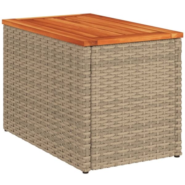 vidaXL haveborde 2 stk. 55x34x37 cm polyrattan og massivt træ beige