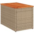 Miniatyrbillede 7 af 11: vidaXL haveborde 2 stk. 55x34x37 cm polyrattan og massivt træ beige