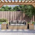 Miniatyrbillede 2 af 11: vidaXL haveborde 2 stk. 55x34x37 cm polyrattan og massivt træ beige
