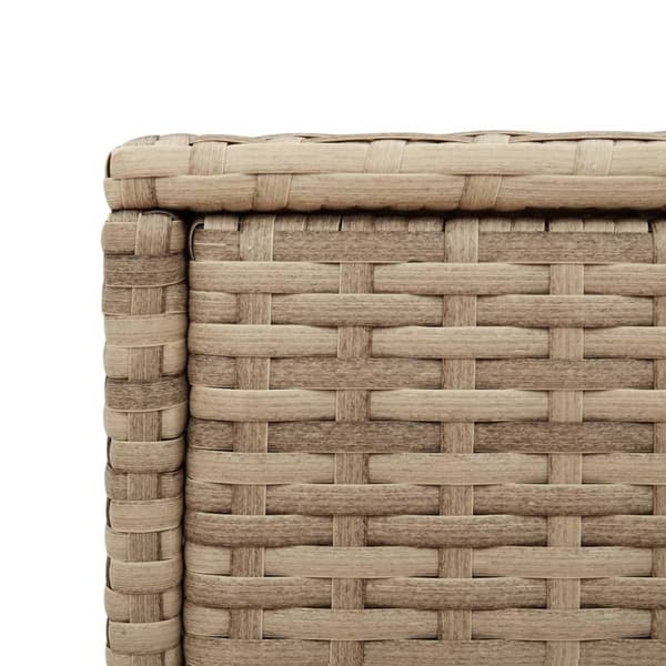 vidaXL havebord med glastop 58x27,5x55 cm polyrattan beige