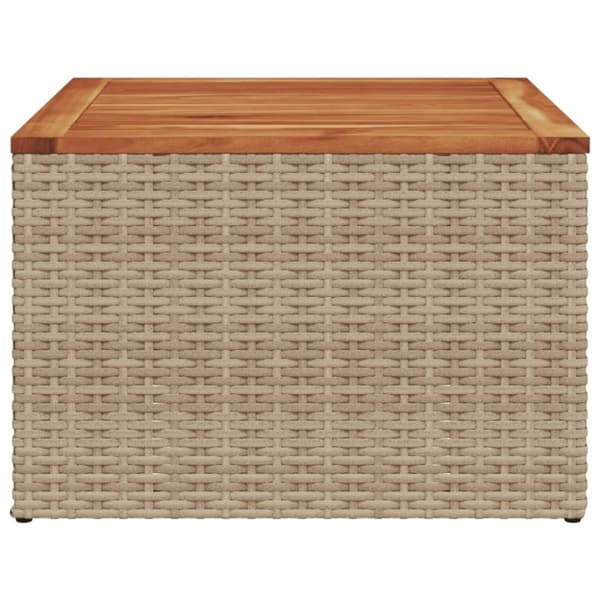 vidaXL havebord 55x55x37 cm polyrattan og akacietræ beige