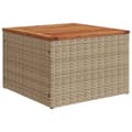Miniatyrbillede 5 af 9: vidaXL havebord 55x55x37 cm polyrattan og akacietræ beige