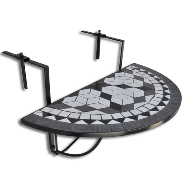 hængende altanbord mosaik sort og hvid