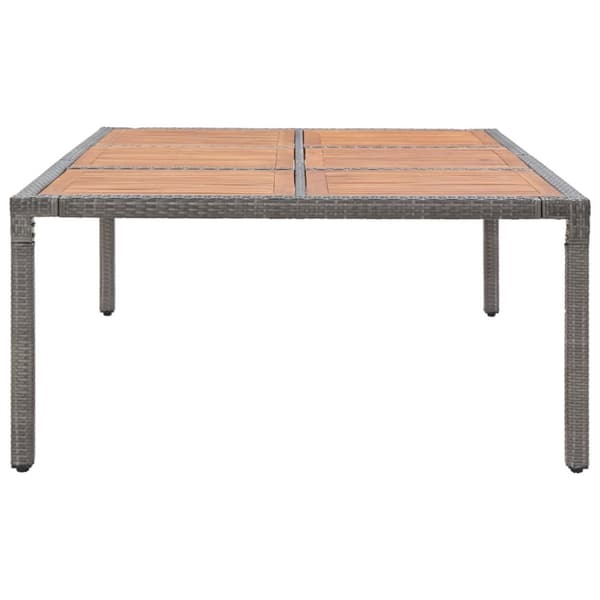 havebord 200x150x74 cm polyrattan og akacietræ grå