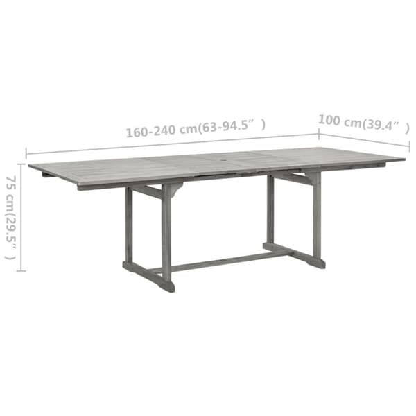 havebord (160-240)x100x75 cm massivt akacietræ