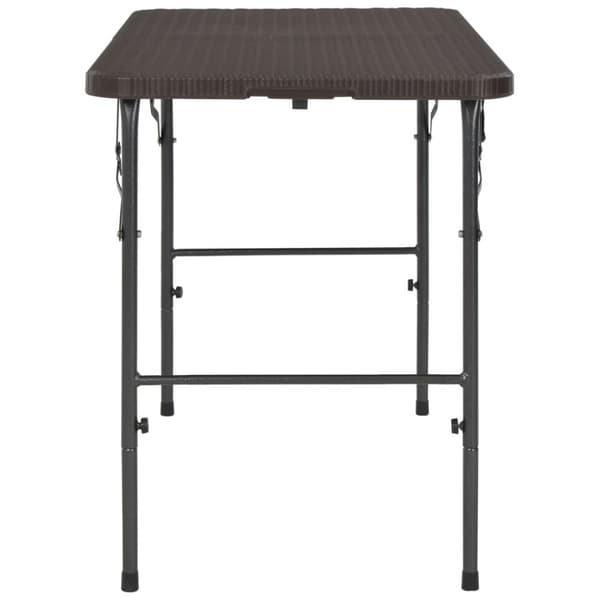 foldbart havebord 120 x 60 x 74 cm HDPE rattanlook brun