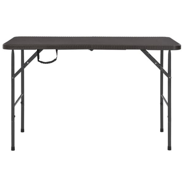 foldbart havebord 120 x 60 x 74 cm HDPE rattanlook brun