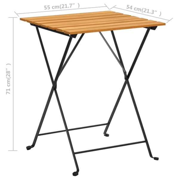 Cafébord 55x54x71 cm massivt akaciaträ