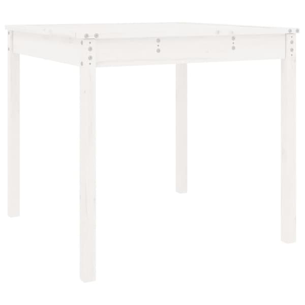 havebord 82,5x82,5x76 cm massivt fyrretræ hvid