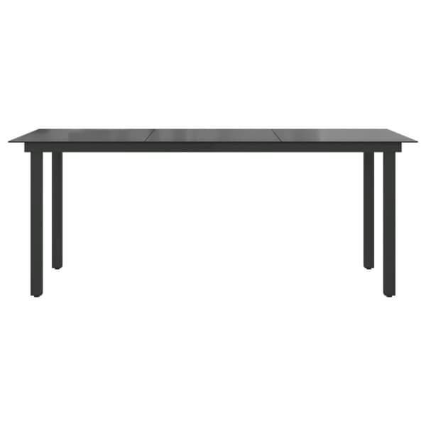 Puutarhapöytä musta 190x90x74 cm alumiini ja lasi