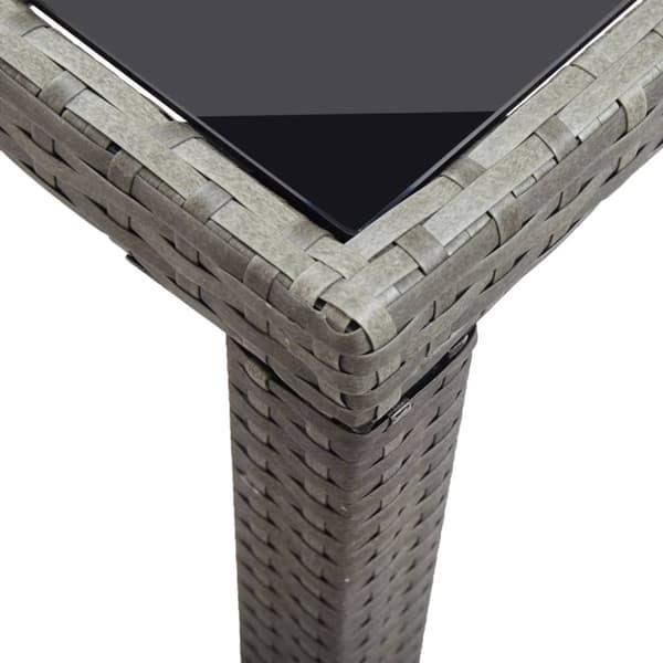 havebord 123 x 60 x 74 cm polyrattan antracitgrå