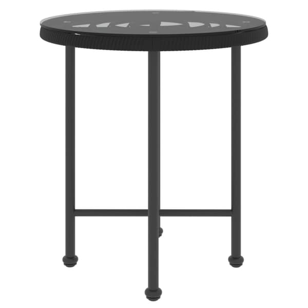 spisebord Ø50 cm hærdet glas og stål sort