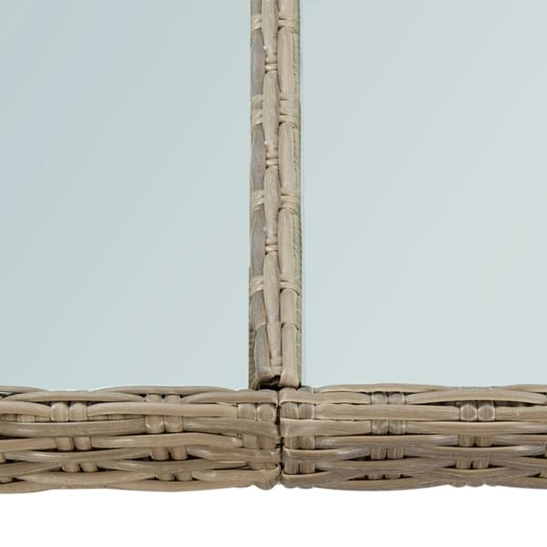 havebord 200x100x74 cm glas og polyrattan brun