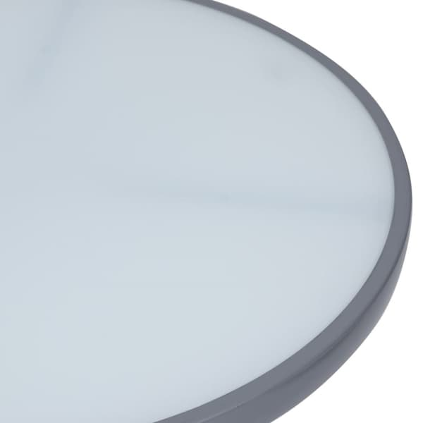 havebord 80 cm stål og glas lysegrå