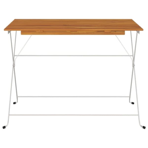 foldbart bistrobord 100x54x71 cm massivt akacietræ og stål