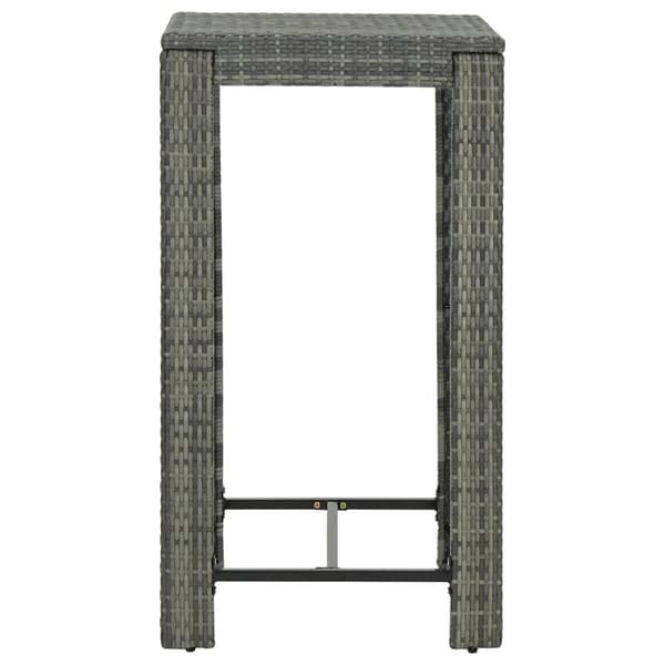 Puutarhan baaripöytä harmaa 60,5x60,5x110,5 cm polyrottinki