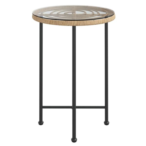 spisebord Ø55 cm hærdet glas og stål