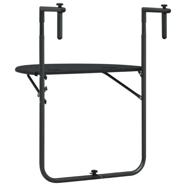 hængende altanbord 60 x 64 x 83,5 cm plastik rattanlook sort