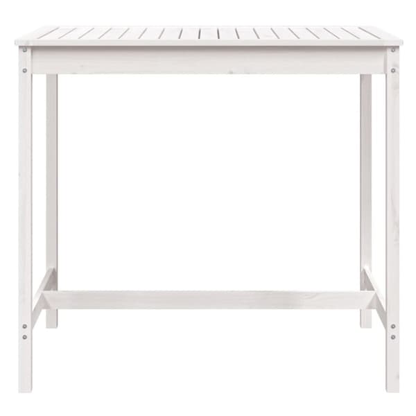 havebord 121x82,5x110 cm massivt fyrretræ hvid