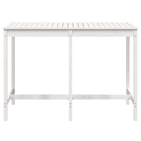 havebord 159,5x82,5x110 cm massivt fyrretræ hvid