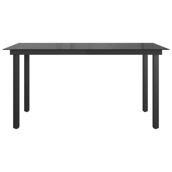 havebord glas aluminium 150 x 90 x 74 cm sort
