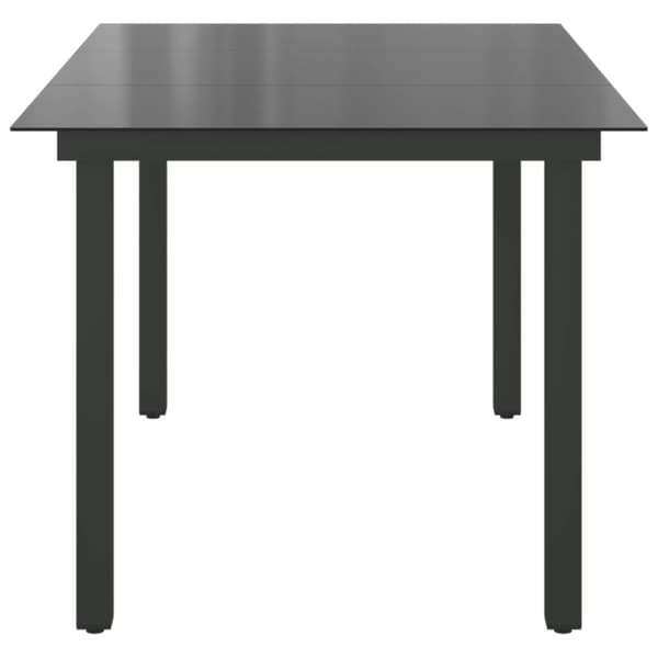 havebord glas aluminium 150 x 90 x 74 cm sort