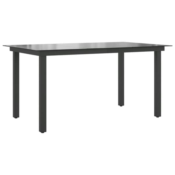 havebord glas aluminium 150 x 90 x 74 cm sort