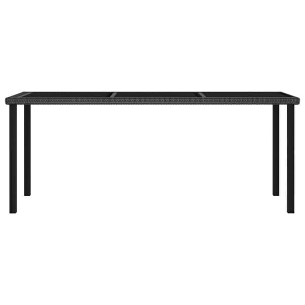 havebord 180x70x73 cm polyrattan sort