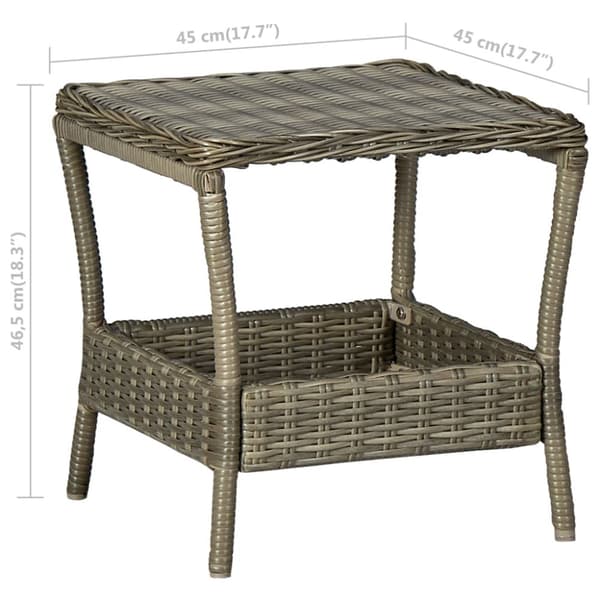 havebord 45x45x46,5 cm polyrattan brun