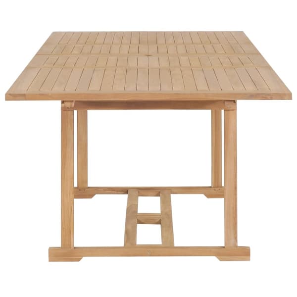 forlængeligt havebord 180-280 x 100 x 75 cm massivt teaktræ