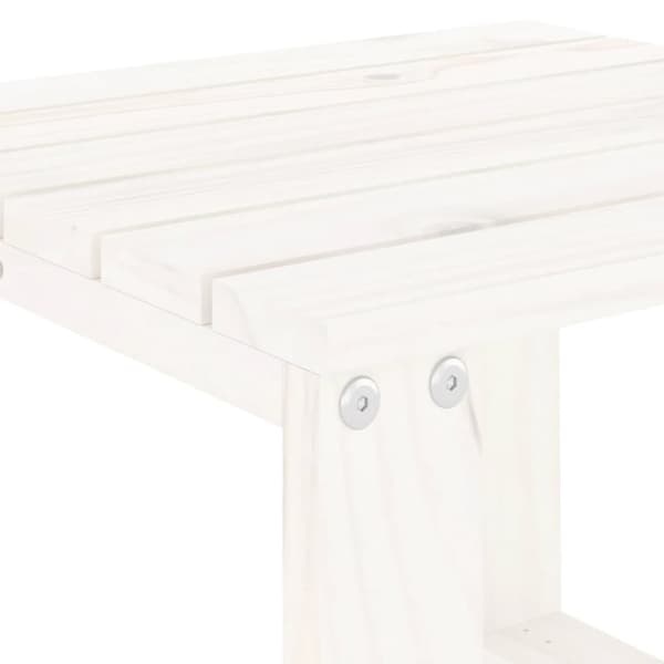 havebord 40x38x28,5 cm massivt fyrretræ hvid