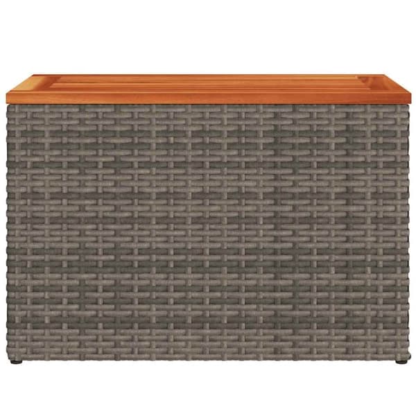 vidaXL havesideborde 2 stk. 55x34x37 cm polyrattan og massivt træ grå